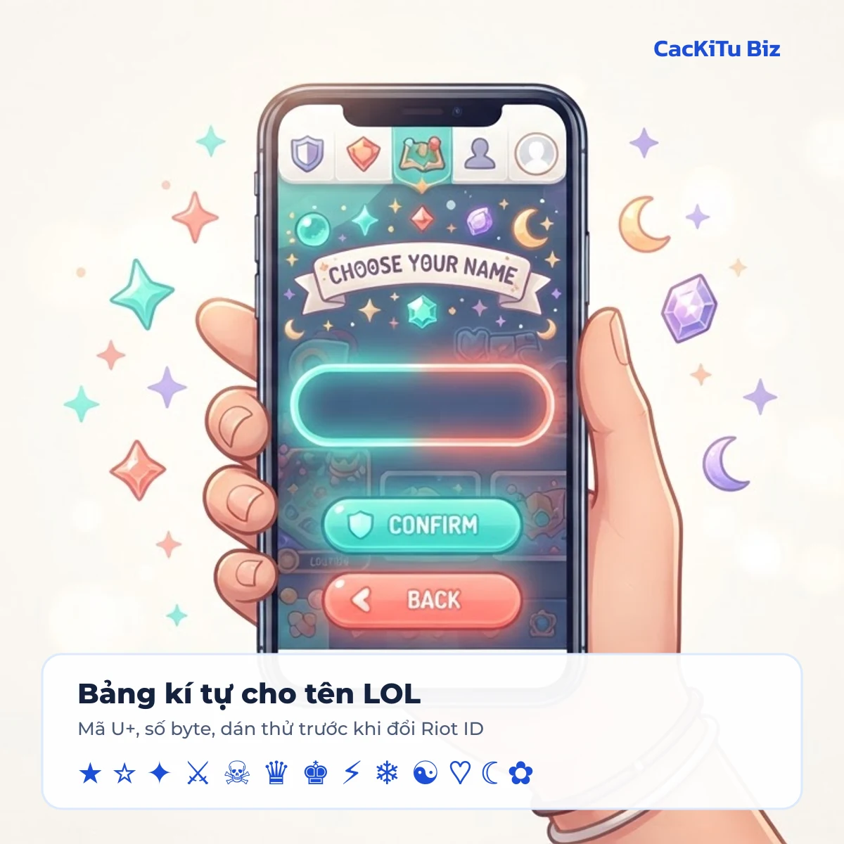 Bảng các kí tự đặc biệt Liên Minh Huyền Thoại kèm mã U+