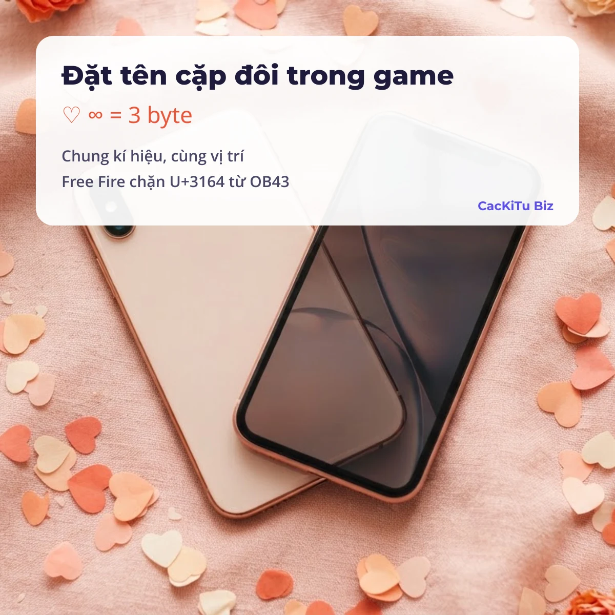 Đặt tên cặp đôi Free Fire, Liên Quân: chung kí hiệu, kiểm byte, dán thử trước