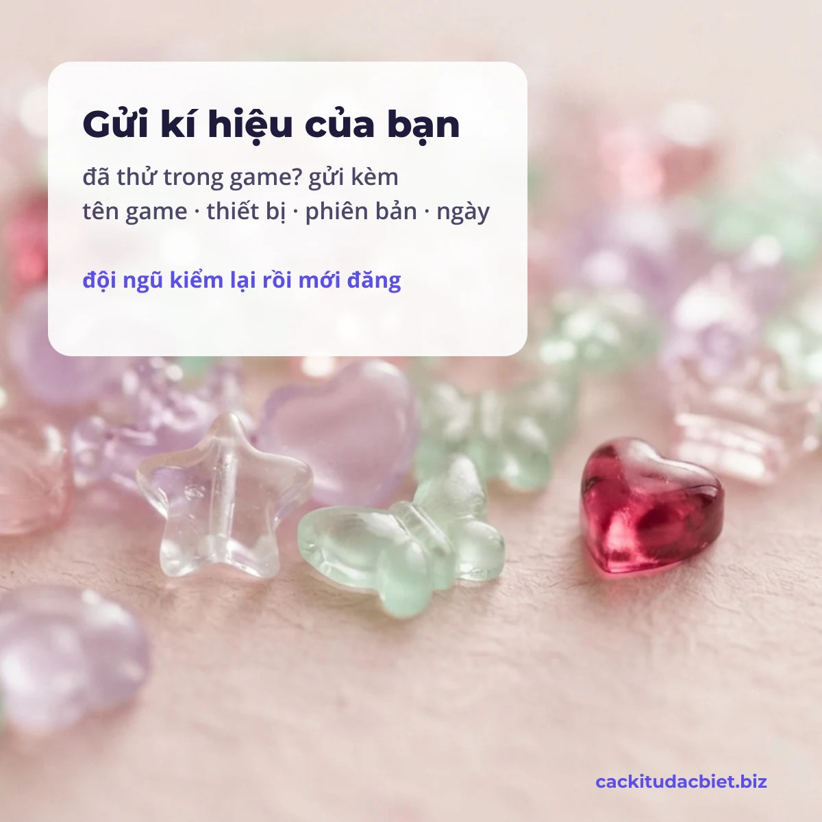Gửi kí hiệu đặc biệt đã thử trong game cho CacKiTu Biz