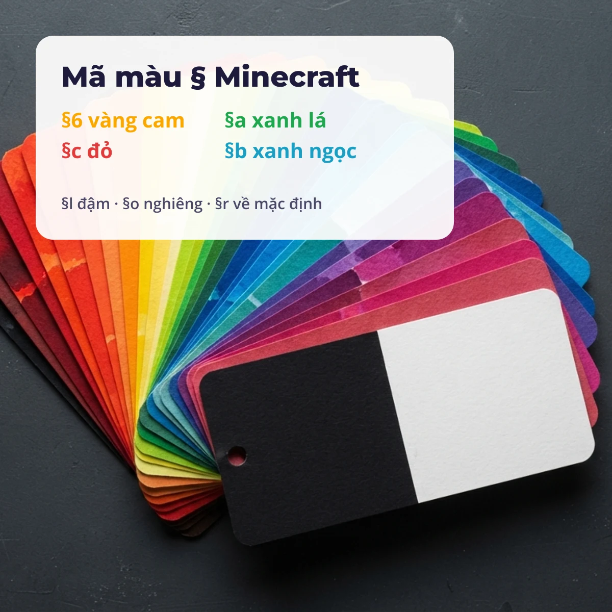 Tên Minecraft mẫu với mã màu § và kí tự đặc biệt